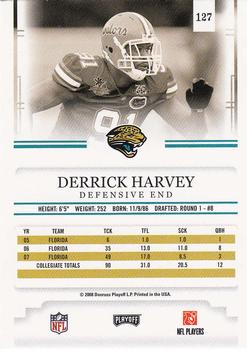 2008 Playoff Prestige #127 Derrick Harvey Back