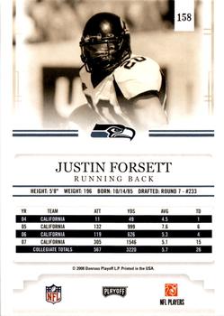 2008 Playoff Prestige #158 Justin Forsett Back