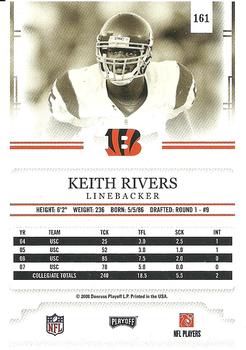2008 Playoff Prestige #161 Keith Rivers Back