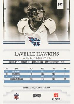 2008 Playoff Prestige #167 Lavelle Hawkins Back