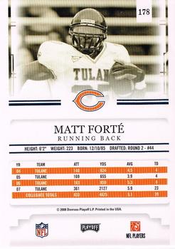 2008 Playoff Prestige #178 Matt Forte Back
