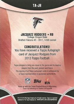 2013 Topps - Autographs #TA-JR Jacquizz Rodgers Back