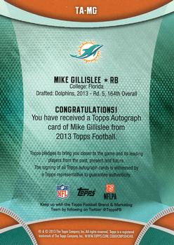 2013 Topps - Autographs #TA-MG Mike Gillislee Back