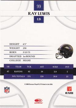2008 Donruss Threads #99 Ray Lewis Back