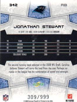 2008 Score Select #342 Jonathan Stewart Back