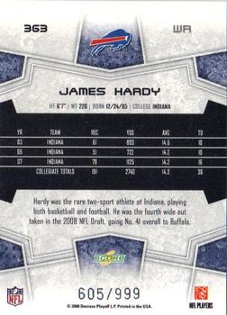 2008 Score Select #363 James Hardy Back