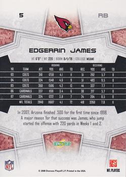 2008 Score Select #5 Edgerrin James Back