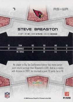 2008 Score Select #7 Steve Breaston Back