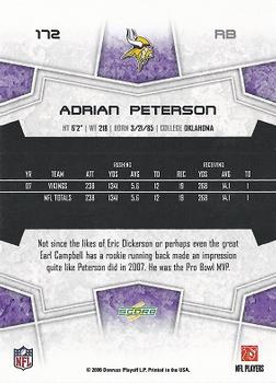 2008 Score Select #172 Adrian Peterson Back