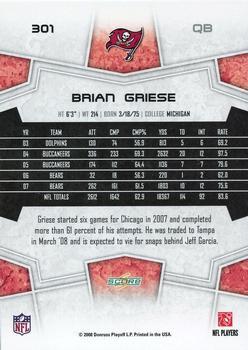 2008 Score Select #301 Brian Griese Back