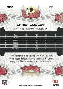 2008 Score Select #326 Chris Cooley Back
