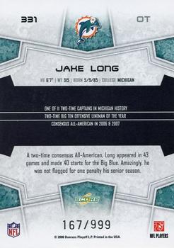 2008 Score Select #331 Jake Long Back