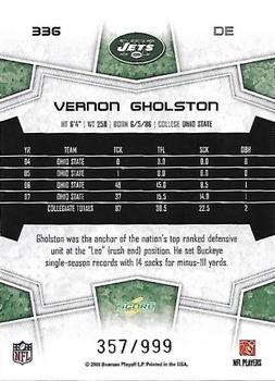 2008 Score Select #336 Vernon Gholston Back