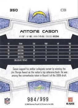 2008 Score Select #350 Antoine Cason Back
