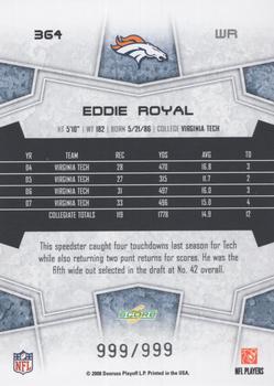 2008 Score Select #364 Eddie Royal Back