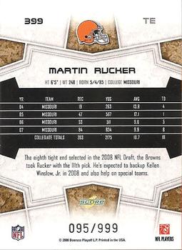 2008 Score Select #399 Martin Rucker Back