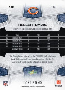 2008 Score Select #410 Kellen Davis Back