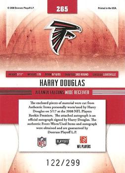 2008 Playoff Absolute Memorabilia #265 Harry Douglas Back