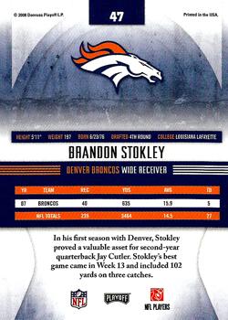 2008 Playoff Absolute Memorabilia #47 Brandon Stokley Back
