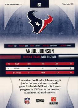 2008 Playoff Absolute Memorabilia #61 Andre Johnson Back
