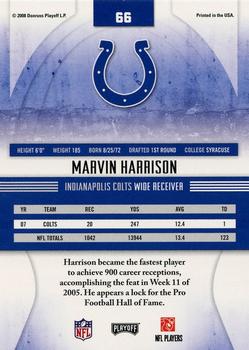2008 Playoff Absolute Memorabilia #66 Marvin Harrison Back