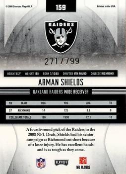 2008 Playoff Absolute Memorabilia #159 Arman Shields Back