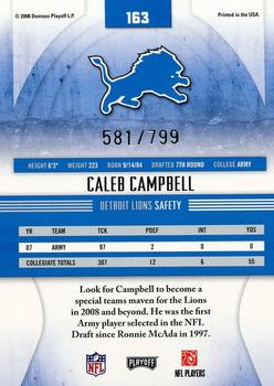 2008 Playoff Absolute Memorabilia #163 Caleb Campbell Back