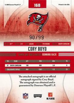 2008 Playoff Absolute Memorabilia #168 Cory Boyd Back
