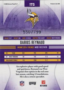 2008 Playoff Absolute Memorabilia #173 Darius Reynaud Back