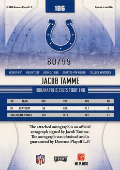 2008 Playoff Absolute Memorabilia #186 Jacob Tamme Back
