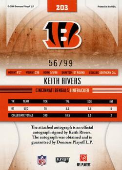 2008 Playoff Absolute Memorabilia #203 Keith Rivers Back