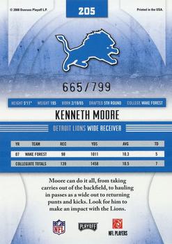 2008 Playoff Absolute Memorabilia #205 Kenneth Moore Back