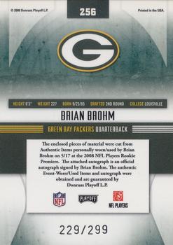 2008 Playoff Absolute Memorabilia #256 Brian Brohm Back