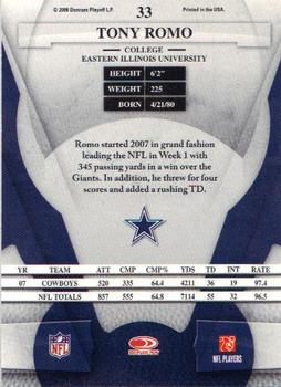 2008 Leaf Certified Materials #33 Tony Romo Back