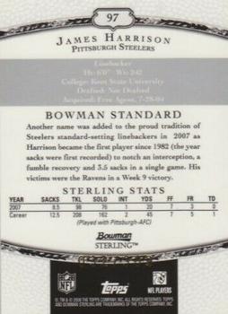 2008 Bowman Sterling #97 James Harrison Back