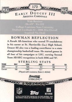 2008 Bowman Sterling #172 Early Doucet III Back