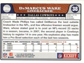 2008 Topps Kickoff #38 DeMarcus Ware Back