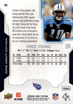 2008 Upper Deck Draft Edition #196 Vince Young Back