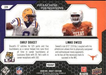 2008 Upper Deck Draft Edition #229 Early Doucet / Limas Sweed Back