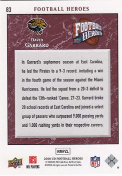 2008 Upper Deck Heroes #83 David Garrard Back