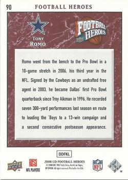 2008 Upper Deck Heroes #90 Tony Romo Back
