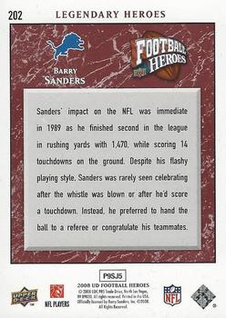 2008 Upper Deck Heroes #202 Barry Sanders Back