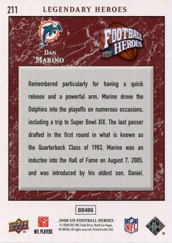 2008 Upper Deck Heroes #211 Dan Marino Back