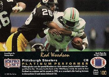 1991 Pro Set Platinum #100 Rod Woodson Back
