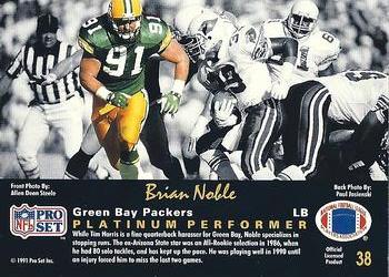1991 Pro Set Platinum #38 Brian Noble Back
