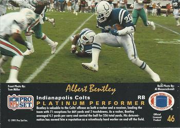 1991 Pro Set Platinum #46 Albert Bentley Back