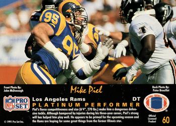 1991 Pro Set Platinum #60 Mike Piel Back