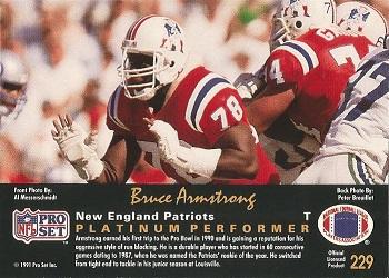 1991 Pro Set Platinum #229 Bruce Armstrong Back