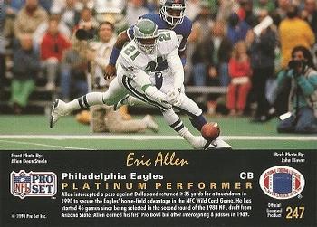 1991 Pro Set Platinum #247 Eric Allen Back