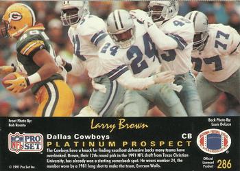 1991 Pro Set Platinum #286 Larry Brown Back